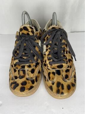 Dolce Vita Notice Stitch Genuine Calf Hair Sneakers Dark Leopard Size 7.5